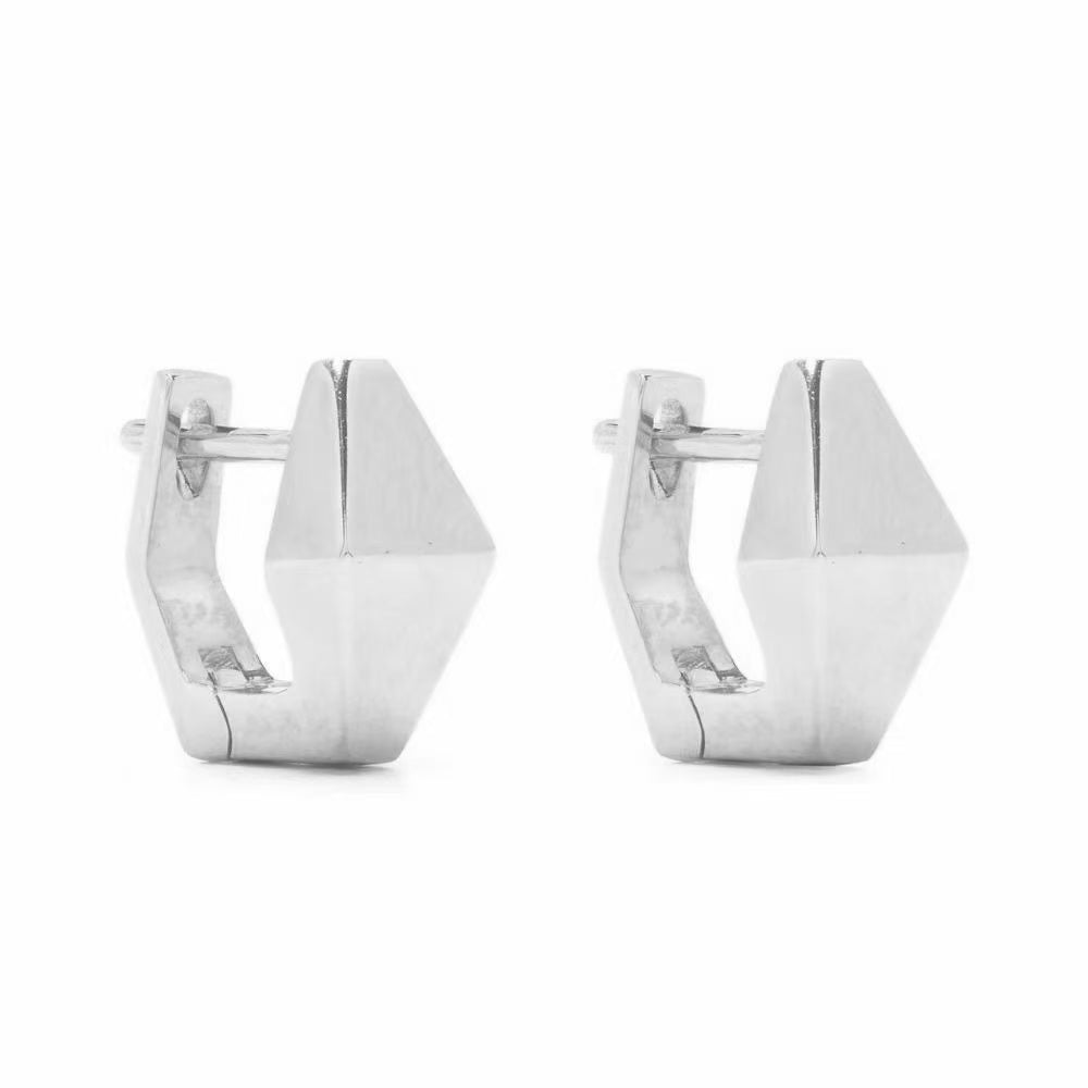 Brass electroplated 24k real gold geometric diamond earrings