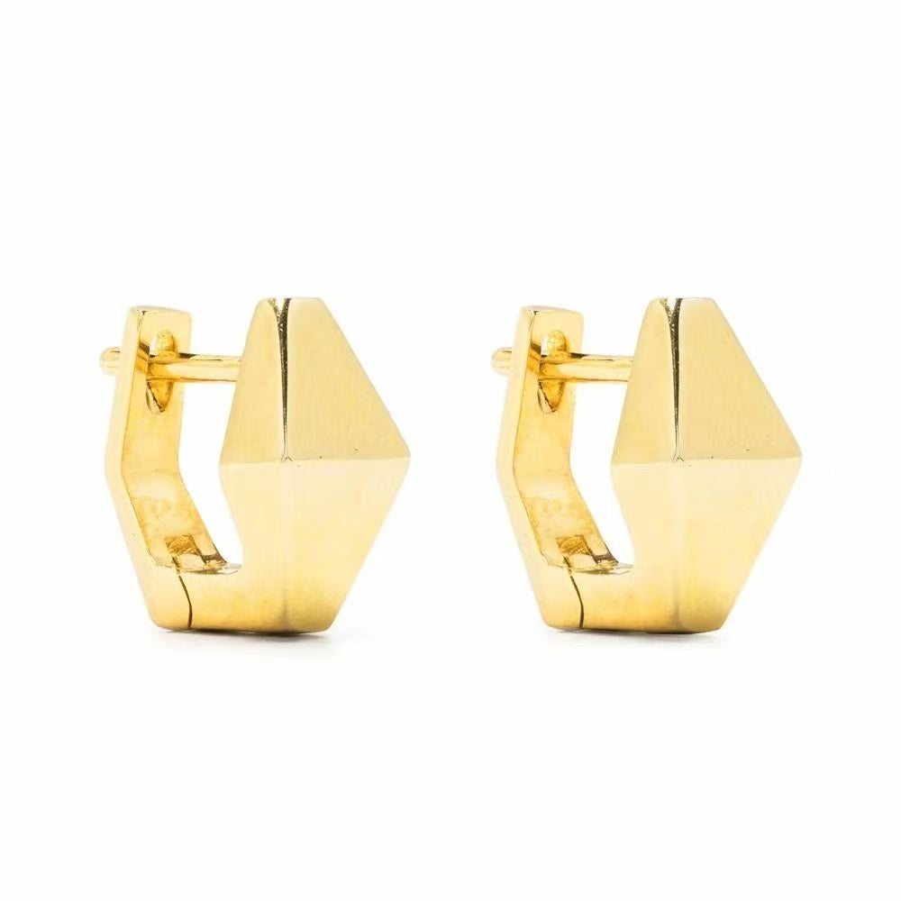 24k gold-plated diamond-shaped exquisite small earrings