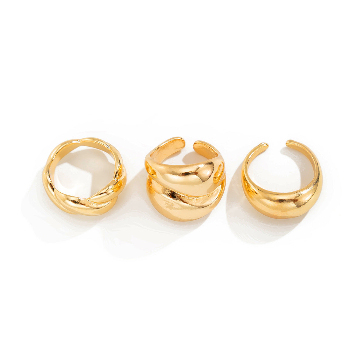 Trendy Irregular Geometric Irregular Teardrop Open-Design Ring