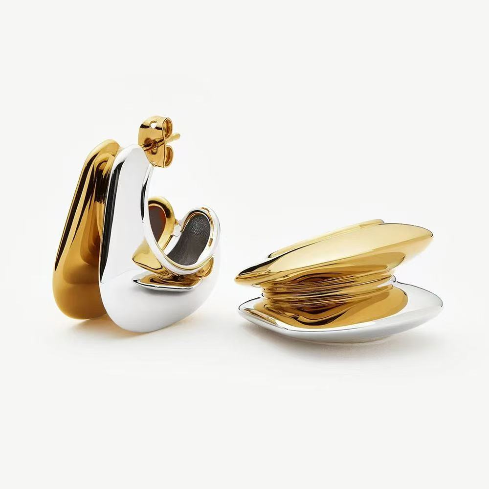 24k gold-plated brass style color matching earrings