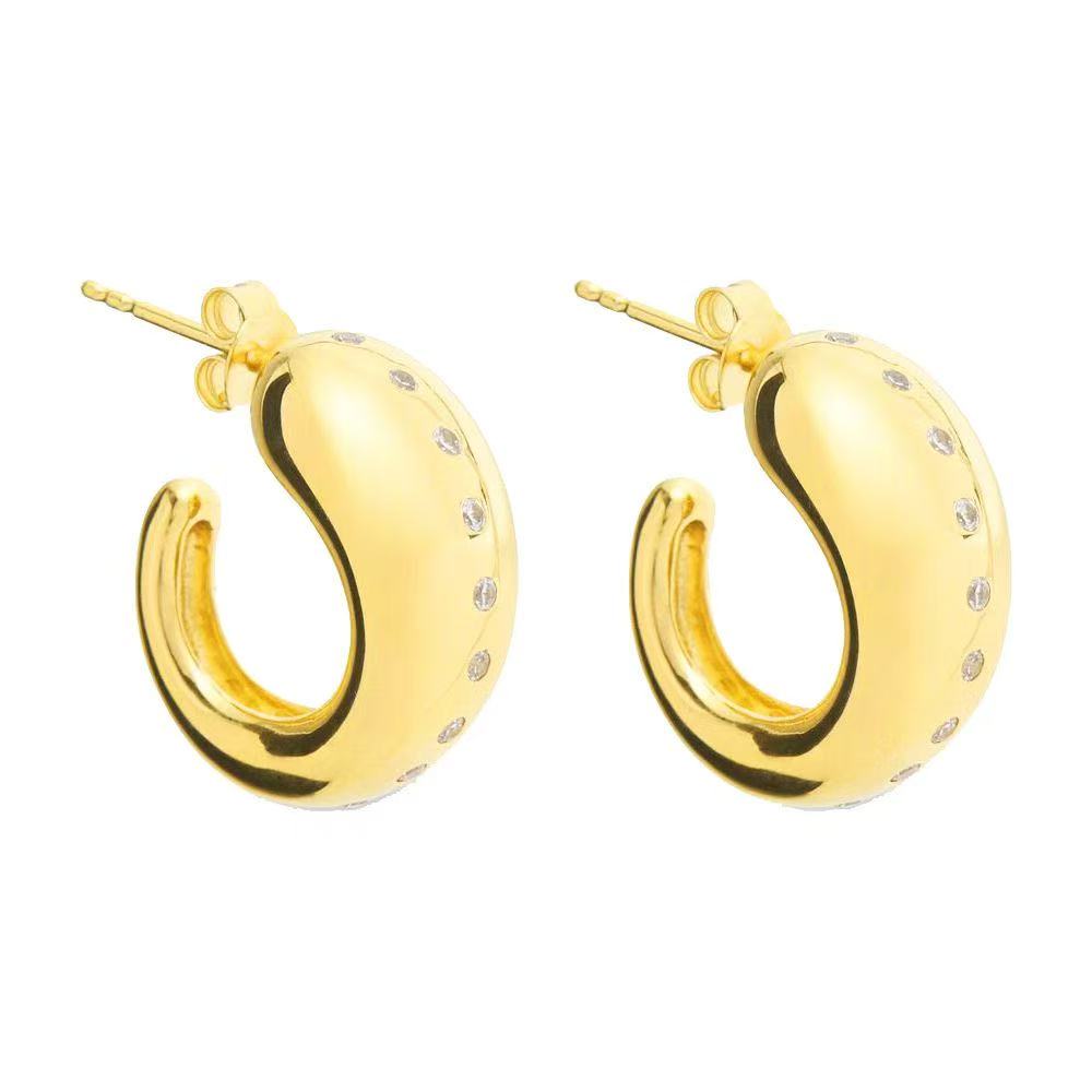 24k gold-plated brass earrings with AAA zircon