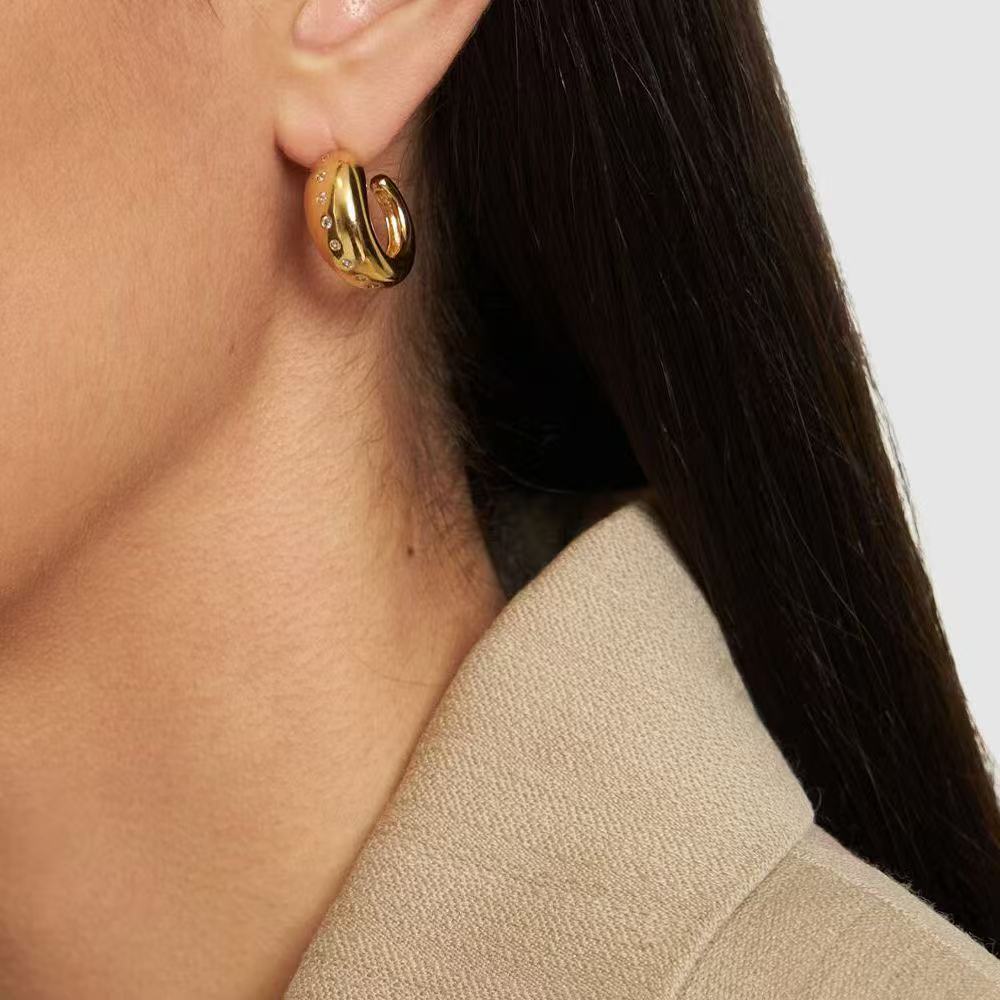 24k gold-plated brass earrings with AAA zircon