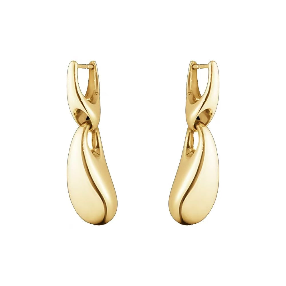 24k gold-plated brass drop-shaped niche earrings