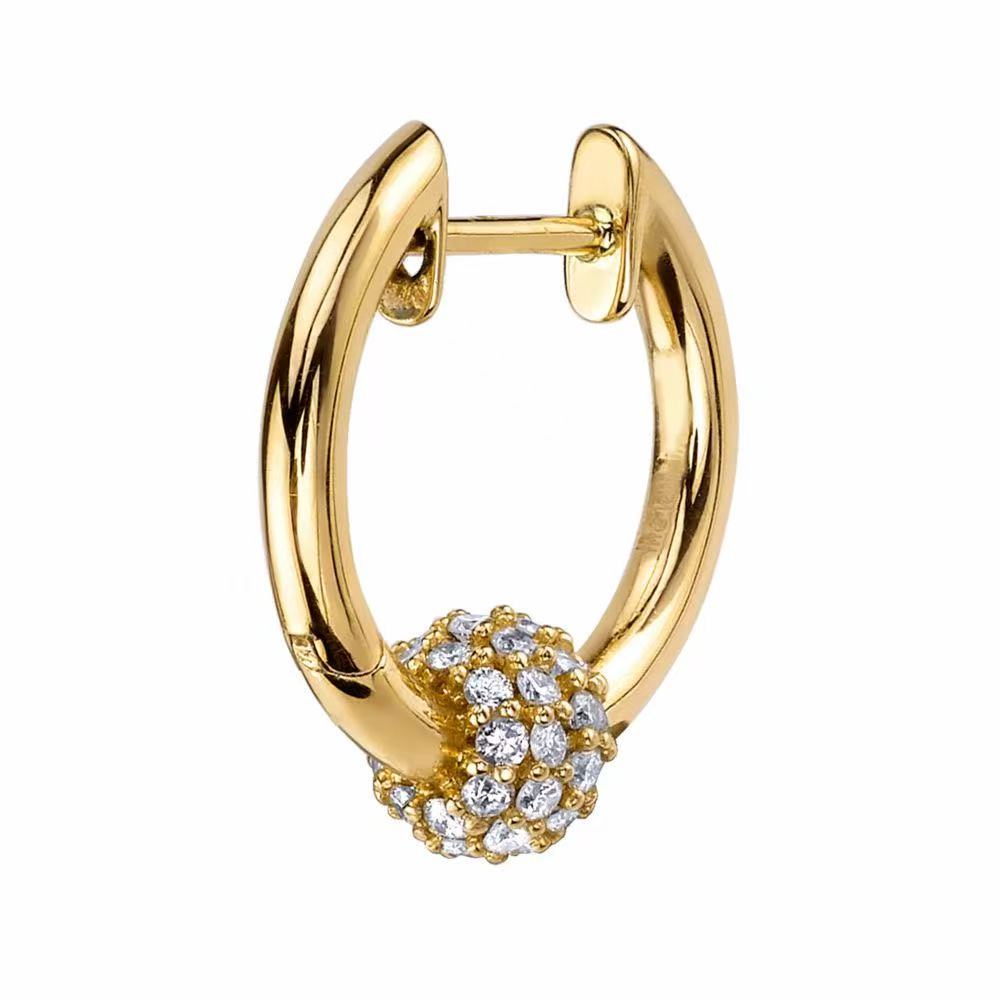 Brass electroplated 24k real gold U-shaped earrings inlaid with AAA zircon