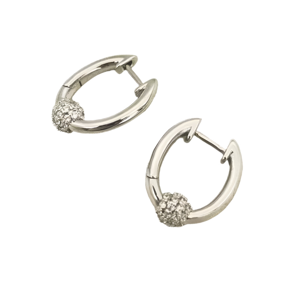 Brass electroplated 24k real gold U-shaped earrings inlaid with AAA zircon