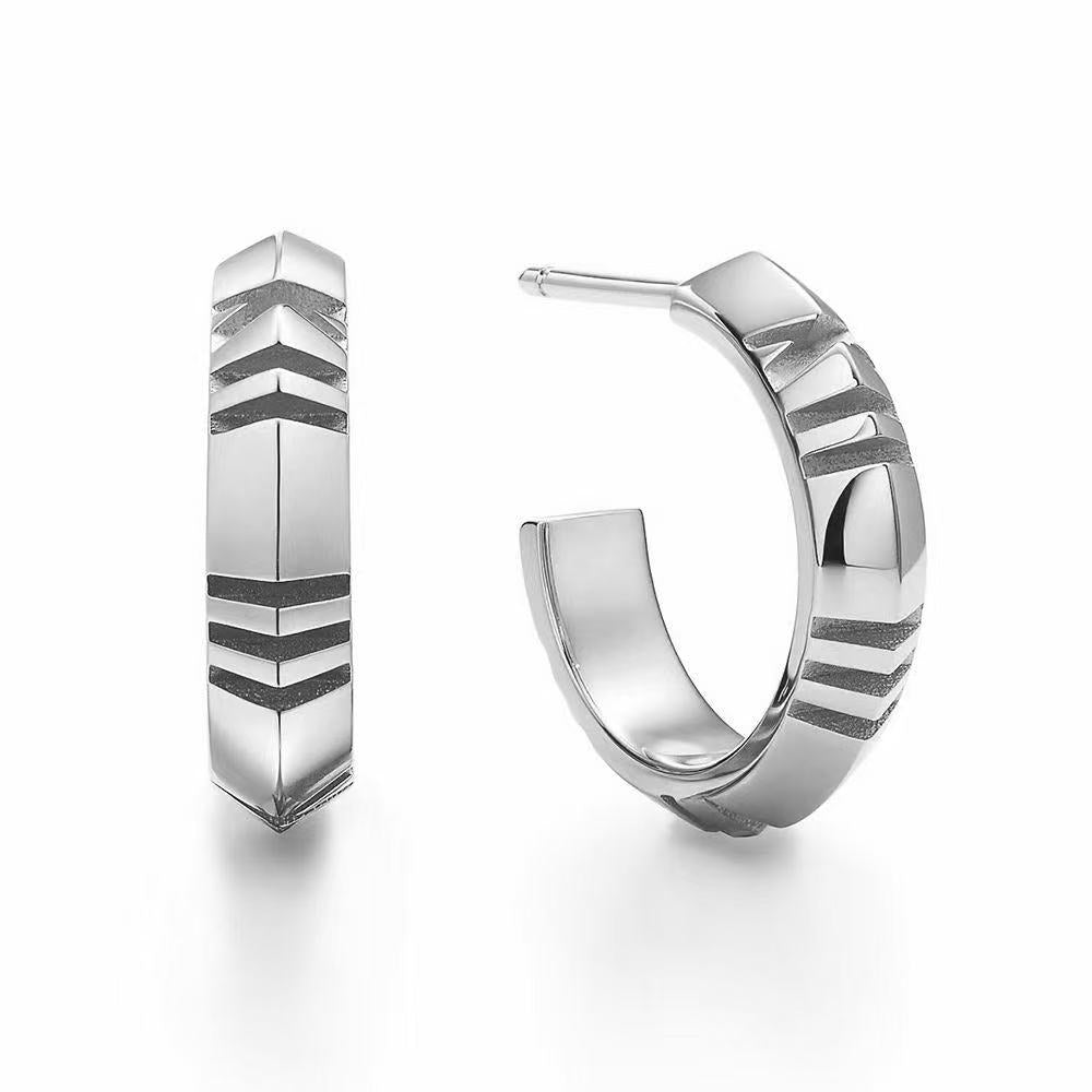 Electroplated real gold 24k Roman numeral earrings