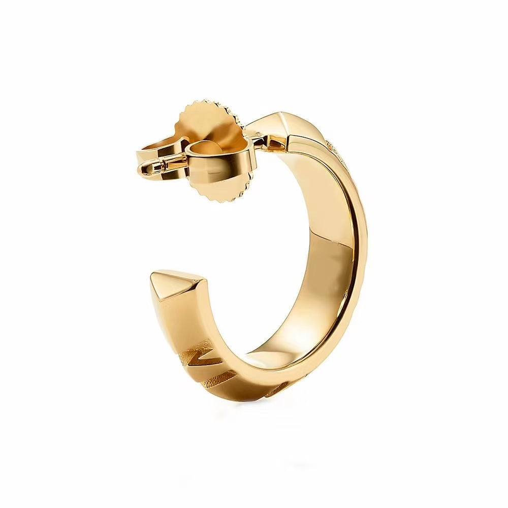 Electroplated real gold 24k Roman numeral earrings