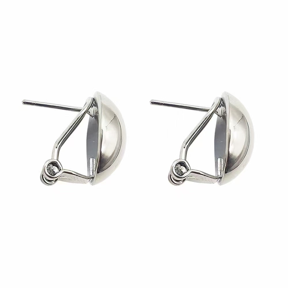 Niche 24k Gold Plated Semi-Circle Stud Earrings