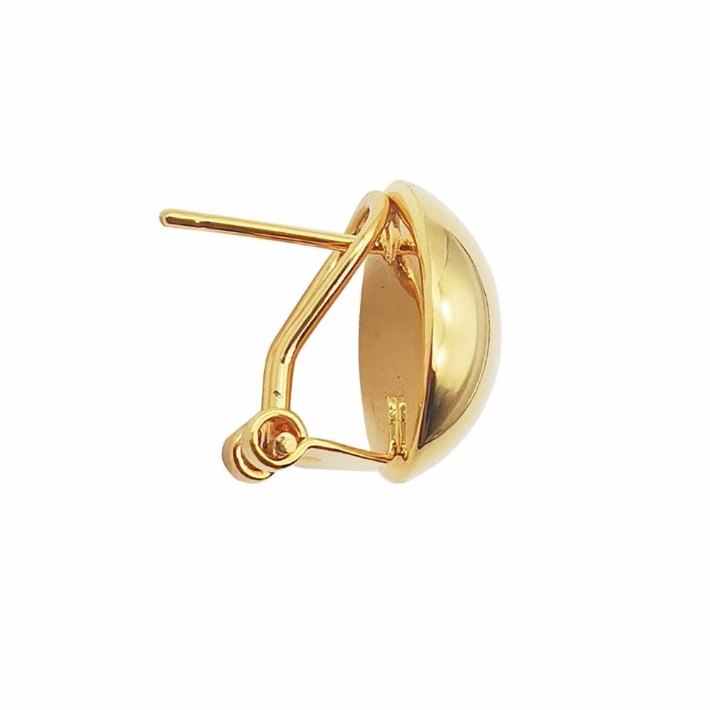 Niche 24k Gold Plated Semi-Circle Stud Earrings