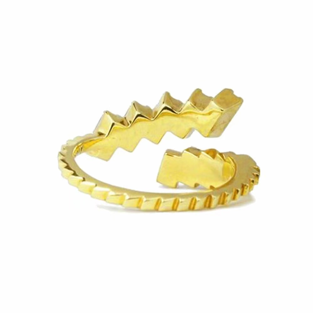24K Gold-Plated AAA Square Zircon Trapezoid Open Ring
