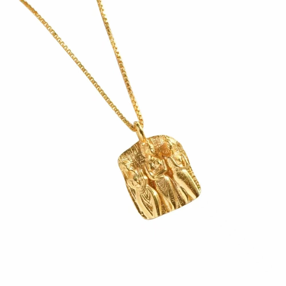 24K Gold-Plated Necklace with 40+5cm Chain - Ready to Ship