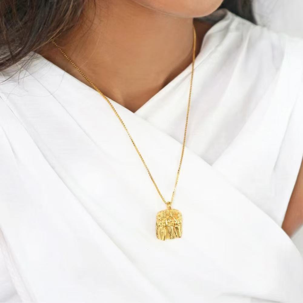 24K Gold-Plated Necklace with 40+5cm Chain - Ready to Ship