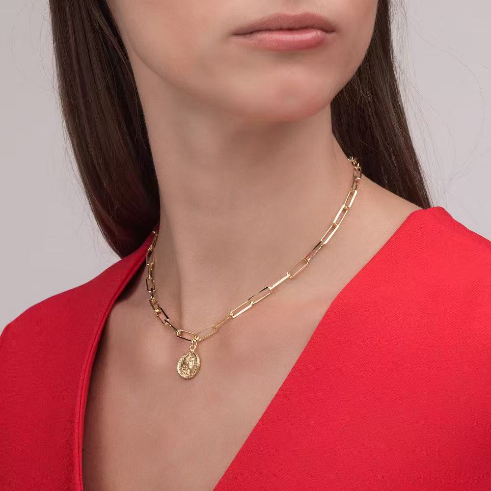 24K Gold-Plated Necklace with 40+5cm Chain