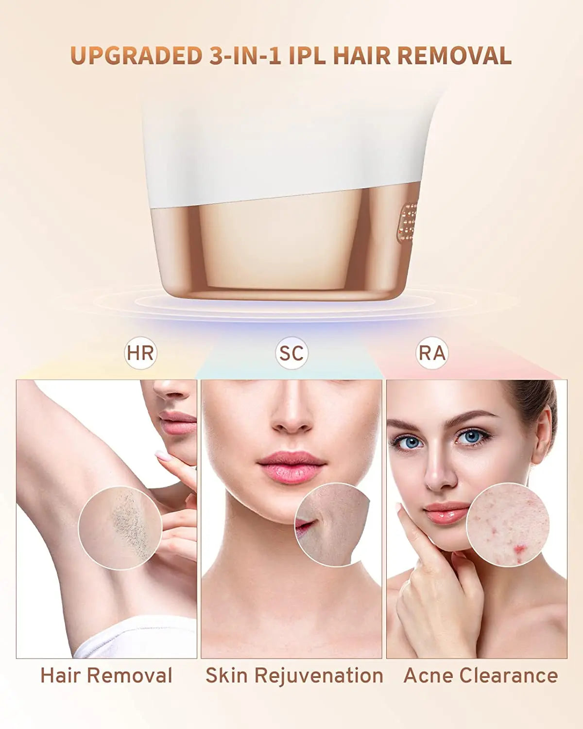 Wireless IPL Laser Hair Removal Device