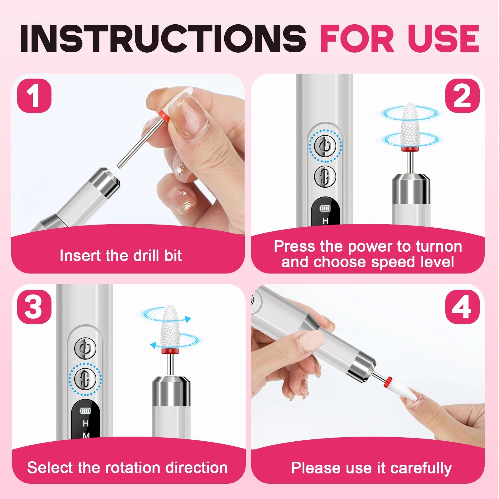 Electric Foot File Remover & Grinder Nail Care Tool