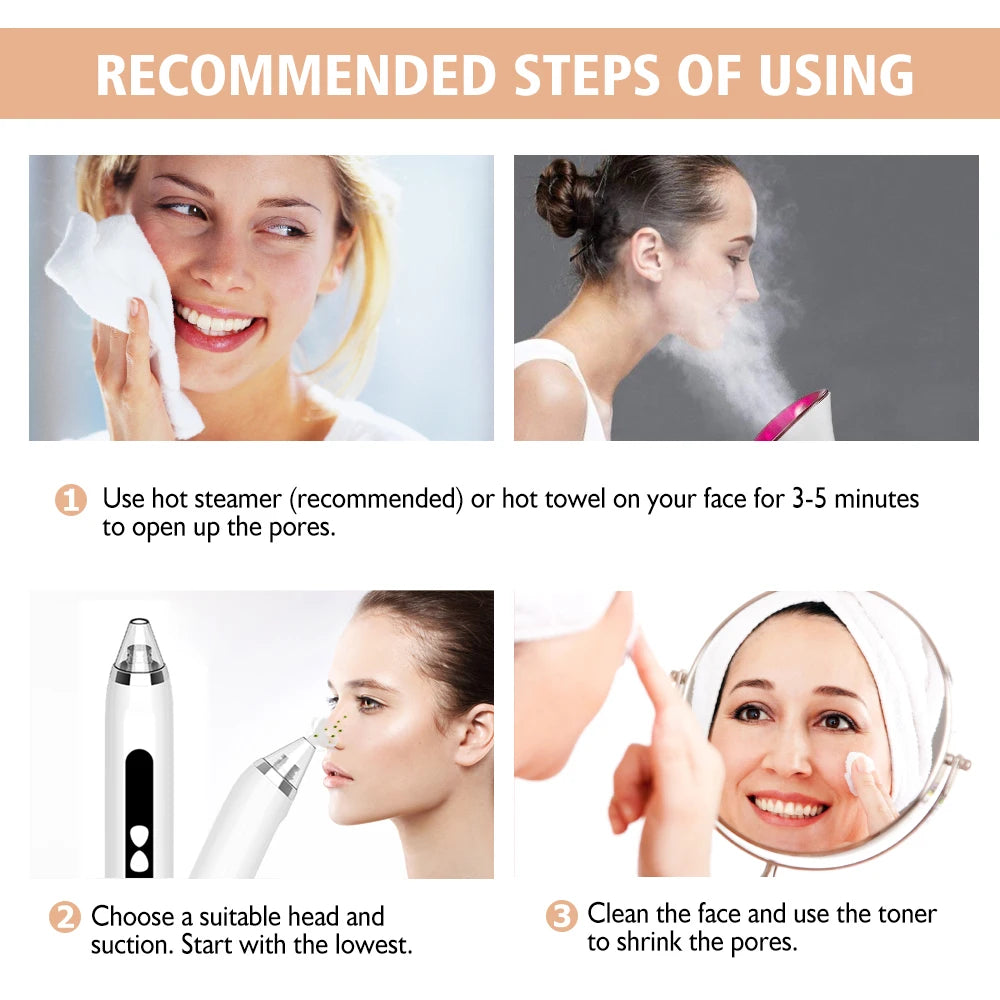 Facial and Nasal Pore Cleaner — Vacuum Blackhead Remover