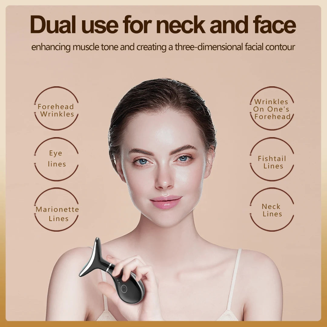 High Frequency 3 LED Light Therapy ABS Waterproof EU/UK Plug Face Neck Skin Tightening Massager