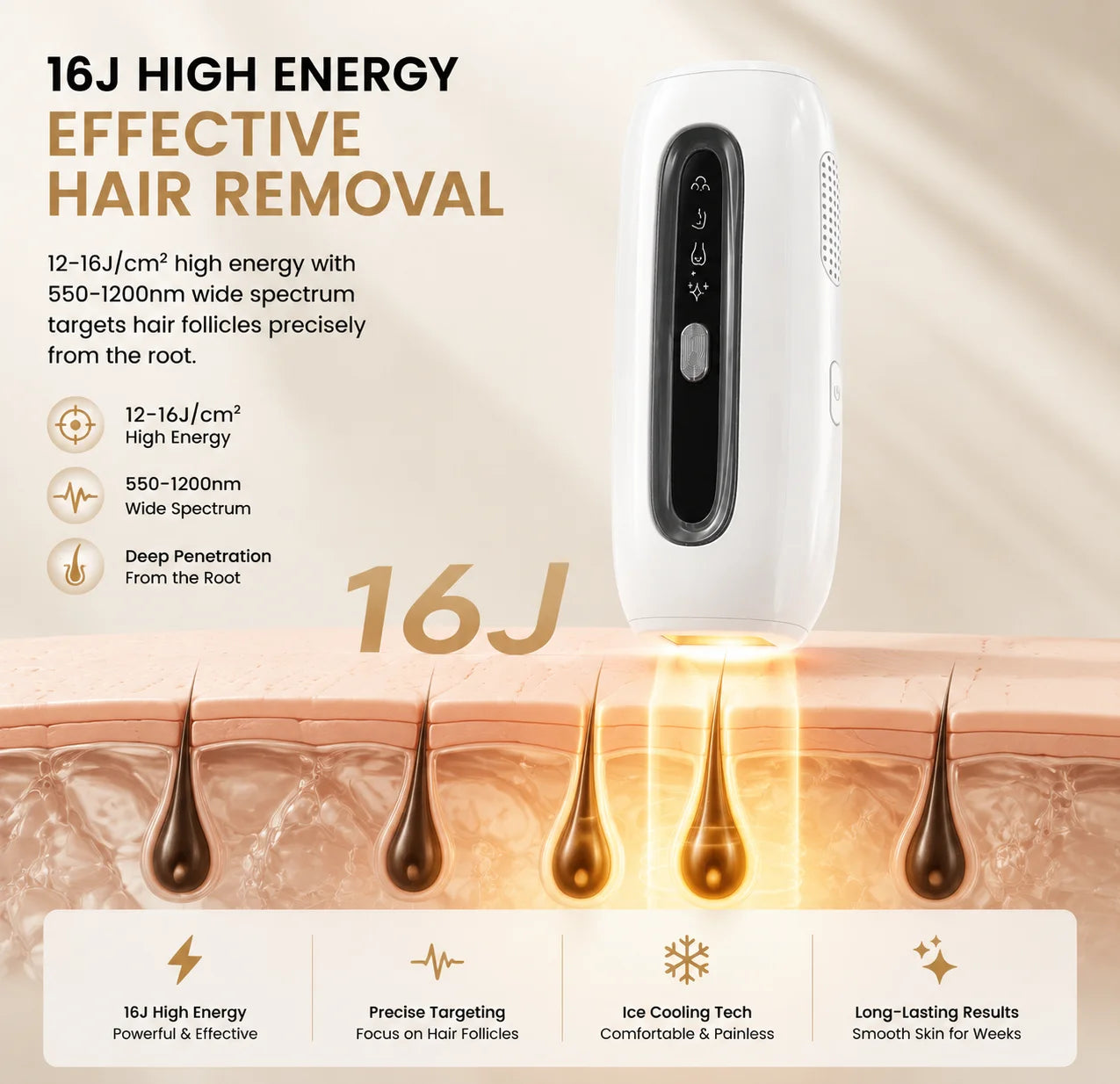 IPL Painless Ice-cooling Hair Removal Device