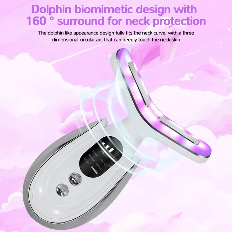 Waterproof LED Neck Beauty Massager with Lifting and Firming Functions