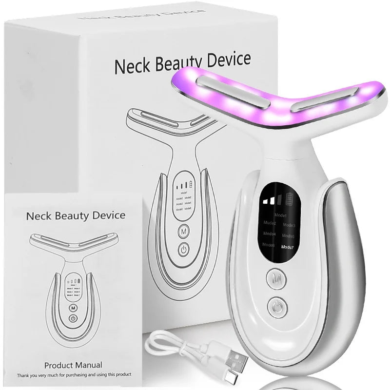 Waterproof LED Neck Beauty Massager with Lifting and Firming Functions