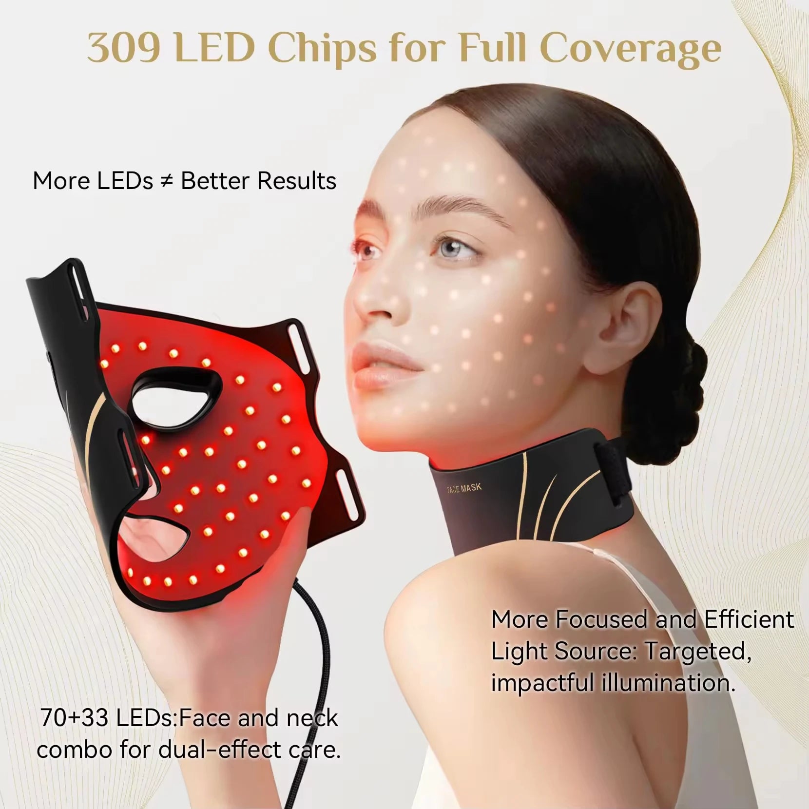 LED Silicone Face & Neck Therapy Mask
