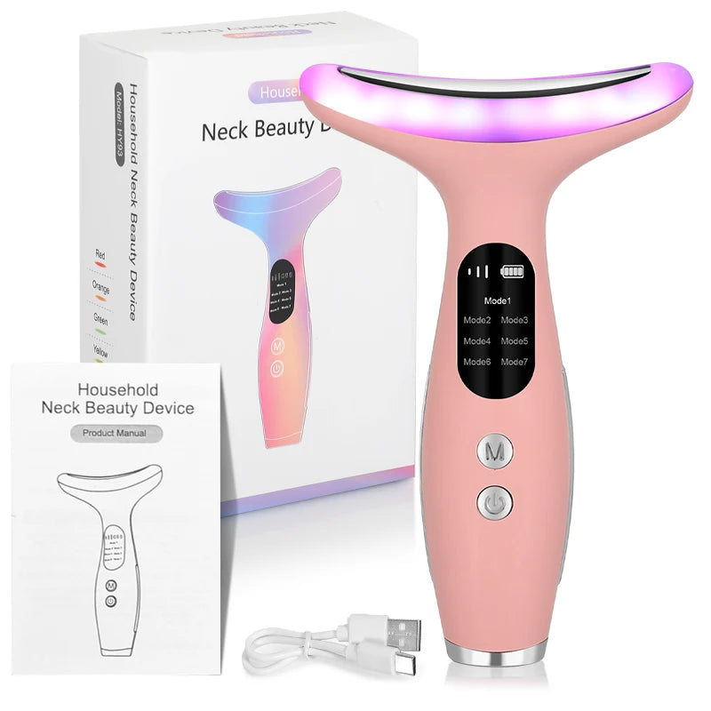 7 Color Face Neck Massager Lifting Beauty Device