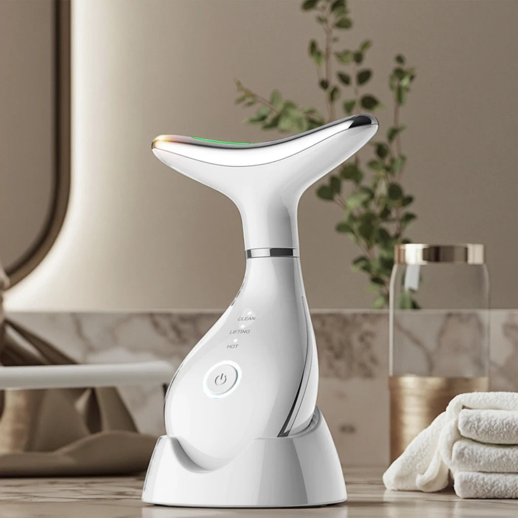 High Frequency 3 LED Light Therapy ABS Waterproof EU/UK Plug Face Neck Skin Tightening Massager