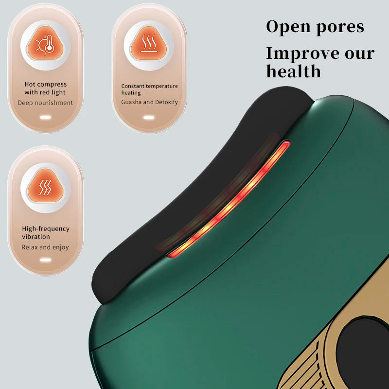 Hot Compress Gua Sha Face Lift Massager