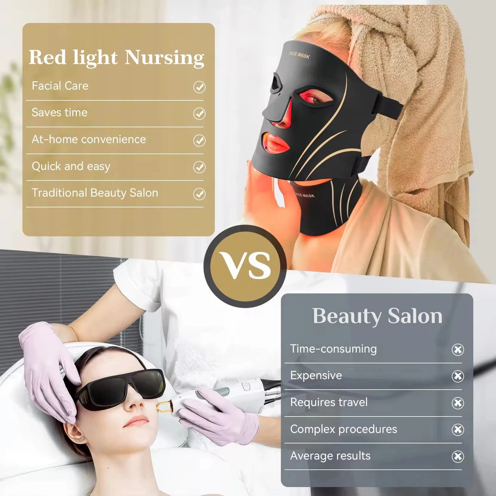 LED Silicone Face & Neck Therapy Mask