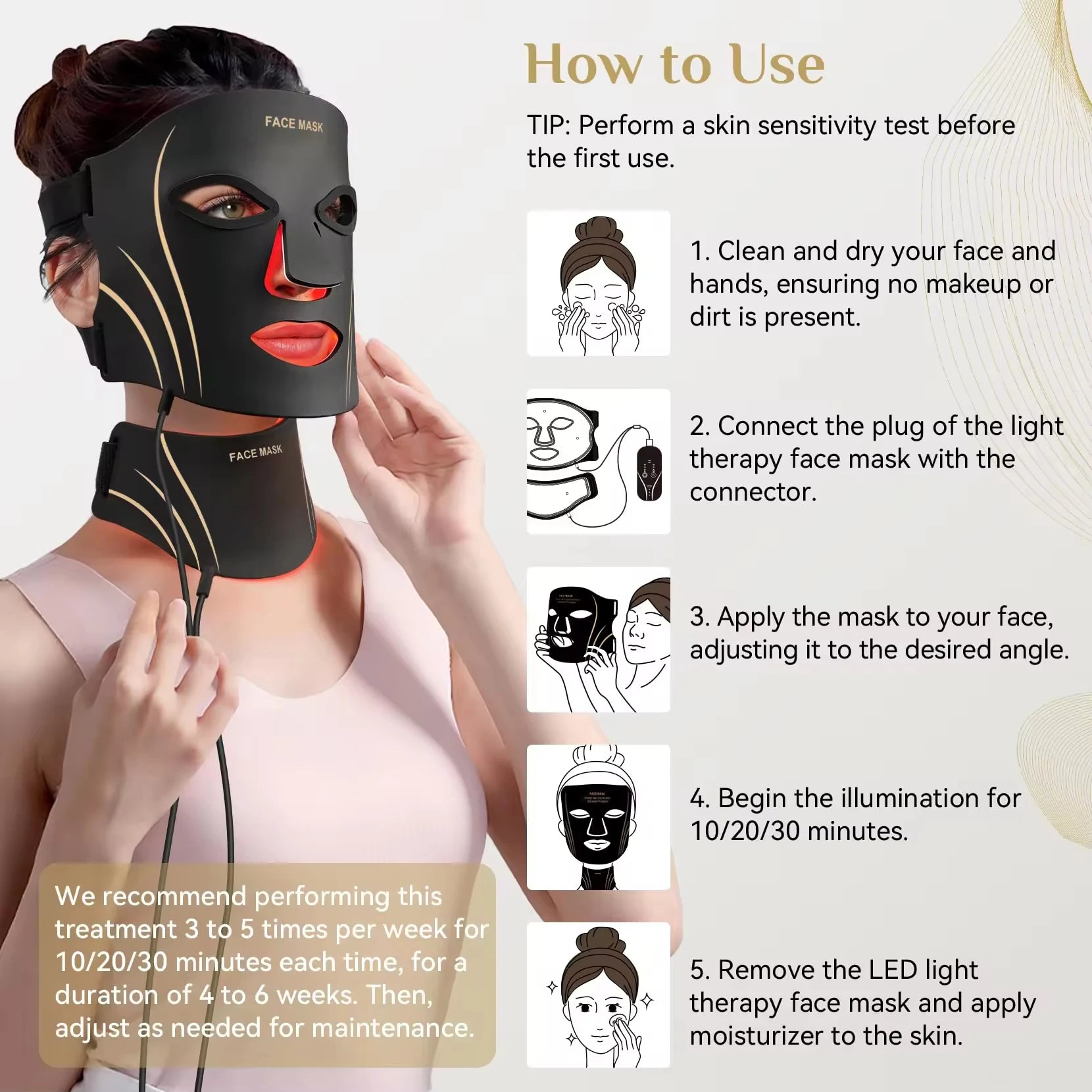 LED Silicone Face & Neck Therapy Mask