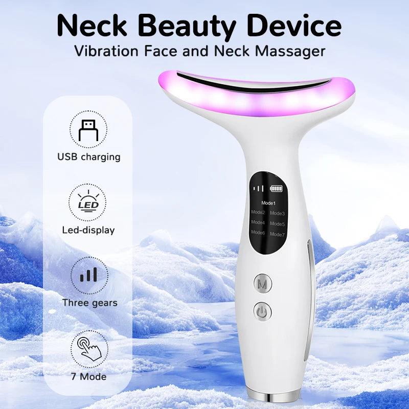 7 Color Face Neck Massager Lifting Beauty Device