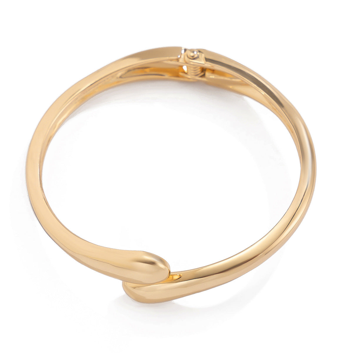 Futuristic Smooth Geometric Bracelet with Droplet Texture