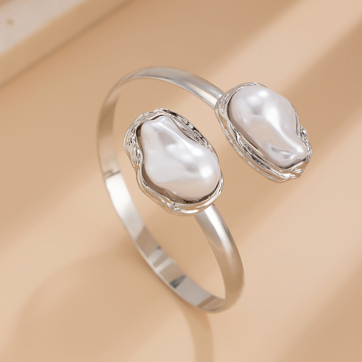 Vintage Baroque Pearl Open Bangle