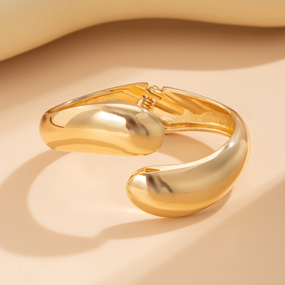 Futuristic Smooth Geometric Bracelet with Droplet Texture