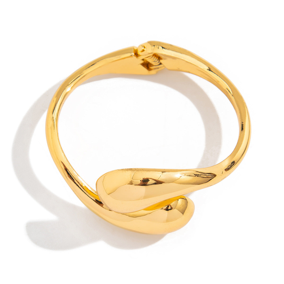 Futuristic Smooth Geometric Bracelet with Droplet Texture