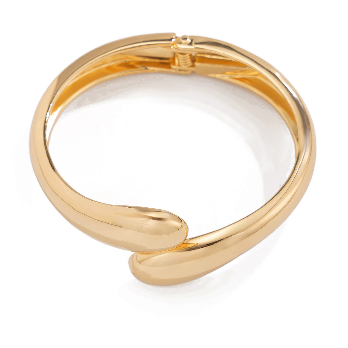 Futuristic Smooth Geometric Bracelet with Droplet Texture