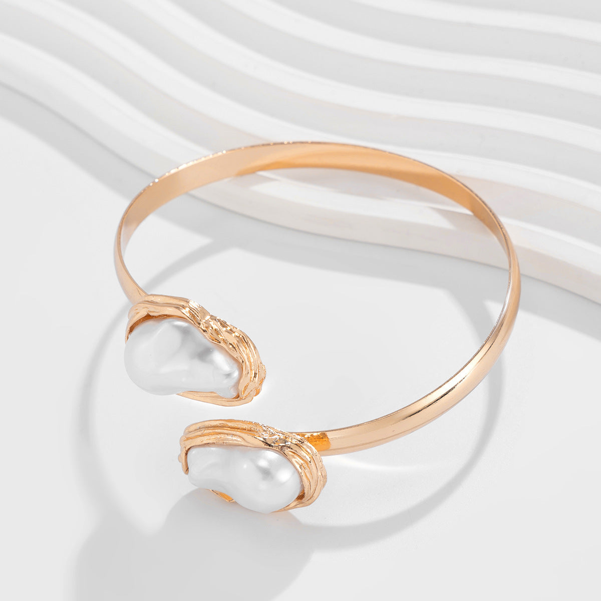 Vintage Baroque Pearl Open Bangle